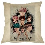 Casa si Gradina - Textile si covoare - Perne si pilote - Perne decorative - Perna Decorativa BTS Army, 40x40 cm, Husa Detasabila, Burduf - Infinity.ro