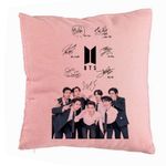 Casa si Gradina - Textile si covoare - Perne si pilote - Perne decorative - Perna Decorativa BTS Army 3, 40x40 cm, Roz, Husa Detasabila, Burduf - Infinity.ro