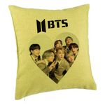 Casa si Gradina - Textile si covoare - Perne si pilote - Perne decorative - Perna Decorativa BTS Army 4, 40x40 cm, Verde, Husa Detasabila, Burduf - Infinity.ro