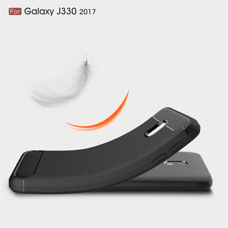 Laptop, Telefoane si Tablete - Telefoane mobile si accesorii - Accesorii Telefoane - Huse telefoane - Husa de protectie din carbon si silicon moale, pentru Samsung J3 2017, Negru - Infinity.ro