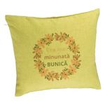 Casa si Gradina - Textile si covoare - Perne si pilote - Perne decorative - Perna Decorativa pentru Bunica 7, 40x40 cm, Verde, Husa Detasabila, Burduf - Infinity.ro