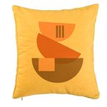Casa si Gradina - Textile si covoare - Perne si pilote - Perne decorative - Perna Decorativa, Model Abstract Creativ 8, 40x40 cm, Galben, Husa Detasabila, Burduf - Infinity.ro