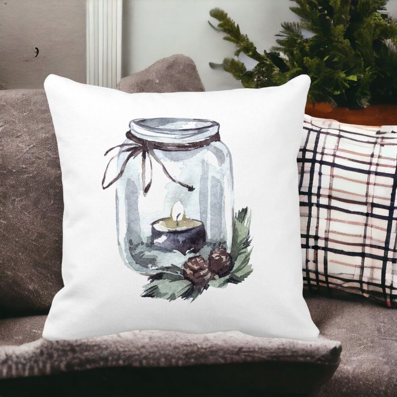 Casa si Gradina - Textile si covoare - Perne si pilote - Perne decorative - Perna Decorativa cu tematica de Craciun, 13, 40x40 cm, Alb mat, Husa Detasabila, Burduf - Infinity.ro