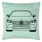 Casa si Gradina - Textile si covoare - Perne si pilote - Perne decorative - Perna Decorativa, Model Hey Mercedes, 40x40 cm, Verde Menta, Husa Detasabila, Burduf - Infinity.ro