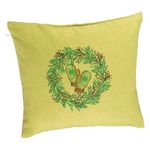 Casa si Gradina - Textile si covoare - Perne si pilote - Perne decorative - Perna Decorativa Coronita de Craciun, 40x40 cm, Verde, Husa Detasabila, Burduf - Infinity.ro