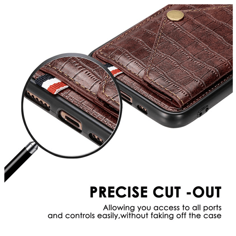 Laptop, Telefoane si Tablete - Telefoane mobile si accesorii - Accesorii Telefoane - Huse telefoane - Husa de protectie din piele cu buzunar pentru card, pentru iPhone XS, Maro - Infinity.ro