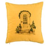 Casa si Gradina - Textile si covoare - Perne si pilote - Perne decorative - Perna Decorativa cu tematica de Craciun, 3, 40x40 cm, Galben, Husa Detasabila, Burduf - Infinity.ro