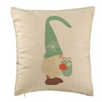 Casa si Gradina - Textile si covoare - Perne si pilote - Perne decorative - Perna Decorativa cu tematica de Craciun, Gnom 4, 40x40 cm, Bej, Husa Detasabila, Burduf - Infinity.ro