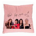 Casa si Gradina - Textile si covoare - Perne si pilote - Perne decorative - Perna Decorativa, Model Blackpink K-POP semnaturi, 40x40 cm, Roz, Husa Detasabila, Burduf - Infinity.ro