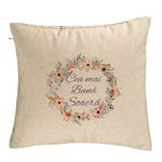Casa si Gradina - Textile si covoare - Perne si pilote - Perne decorative - Perna Decorativa pentru Soacra 2, 40x40 cm, Bej, Husa Detasabila, Burduf - Infinity.ro