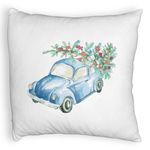 Casa si Gradina - Textile si covoare - Perne si pilote - Perne decorative - Perna Decorativa Fluffy cu tematica de Craciun, 21, 40x40 cm, Alb, Husa Detasabila, Burduf - Infinity.ro