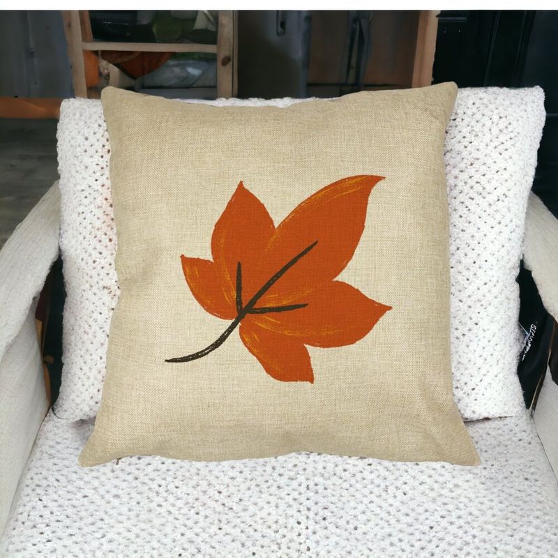 Casa si Gradina - Textile si covoare - Perne si pilote - Perne decorative - Perna Decorativa Frunza de Toamna, 40x40 cm, Husa Detasabila, Burduf - Infinity.ro