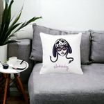 Casa si Gradina - Textile si covoare - Perne si pilote - Perne decorative - Perna Decorativa Wednesday Addams 1,40x40 cm, Alb mat, Husa Detasabila, Burduf - Infinity.ro