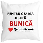 Casa si Gradina - Textile si covoare - Perne si pilote - Perne decorative - Perna Decorativa pentru Bunica 16, 40x40 cm, Alb mat, Husa Detasabila, Burduf - Infinity.ro