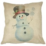 Casa si Gradina - Textile si covoare - Perne si pilote - Perne decorative - Perna Decorativa de Craciun Om de Zapada, 2, 40x40 cm, Husa Detasabila, Burduf - Infinity.ro