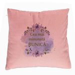 Casa si Gradina - Textile si covoare - Perne si pilote - Perne decorative - Perna Decorativa pentru Bunica 3, 40x40 cm, Roz, Husa Detasabila, Burduf - Infinity.ro