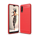 Laptop, Telefoane si Tablete - Telefoane mobile si accesorii - Accesorii Telefoane - Huse telefoane - Husa de protectie spate din silicon cu insertii de carbon, pentru Huawei P20, Rosu - Infinity.ro