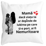 Casa si Gradina - Textile si covoare - Perne si pilote - Perne decorative - Perna Decorativa pentru Mama 1,40x40 cm, Alb mat, Husa Detasabila, Burduf - Infinity.ro