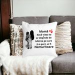 Casa si Gradina - Textile si covoare - Perne si pilote - Perne decorative - Perna Decorativa pentru Mama 1,40x40 cm, Alb mat, Husa Detasabila, Burduf - Infinity.ro