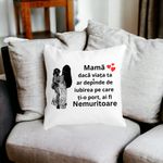 Casa si Gradina - Textile si covoare - Perne si pilote - Perne decorative - Perna Decorativa pentru Mama 1,40x40 cm, Alb mat, Husa Detasabila, Burduf - Infinity.ro