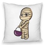 Casa si Gradina - Textile si covoare - Perne si pilote - Perne decorative - Perna Decorativa Fluffy cu motiv Mumie de Halloween 1, 40x40 cm, Alb, Husa Detasabila, Burduf - Infinity.ro