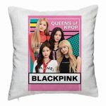 Casa si Gradina - Textile si covoare - Perne si pilote - Perne decorative - Perna Decorativa, Model Blackpink K-POP, 40x40 cm, Alb Murdar, Husa Detasabila, Burduf - Infinity.ro