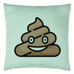 Casa si Gradina - Textile si covoare - Perne si pilote - Perne decorative - Perna Decorativa, Model Poo Emoji, 40x40 cm, Verde Menta, Husa Detasabila, Burduf - Infinity.ro