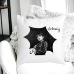 Casa si Gradina - Textile si covoare - Perne si pilote - Perne decorative - Perna Decorativa Wednesday Addams 3,40x40 cm, Alb mat, Husa Detasabila, Burduf - Infinity.ro