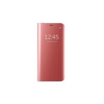 Laptop, Telefoane si Tablete - Telefoane mobile si accesorii - Accesorii Telefoane - Huse telefoane - Husa flip cover Clear View pentru Huawei P20 Lite - Protectie transparenta si stil rafinat in Rose Gold - Infinity.ro