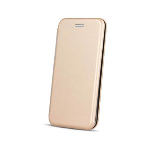 Husa practica cu deschidere tip carte pentru Samsung Galaxy A41, buzunar pentru carduri inclus - Culoare auriu