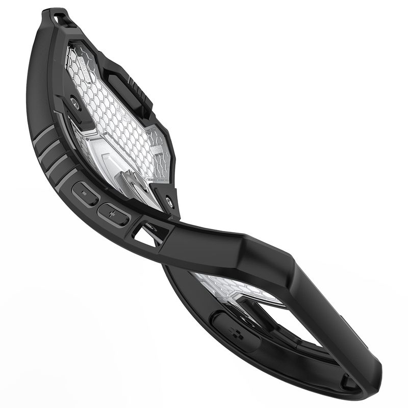 Laptop, Telefoane si Tablete - Telefoane mobile si accesorii - Accesorii Telefoane - Huse telefoane - Husa de protectie Honeycomb Armor pentru iPhone 13 Pro Max - Design Negru Albastru, Inel Metalic si Magnet Aut - Infinity.ro