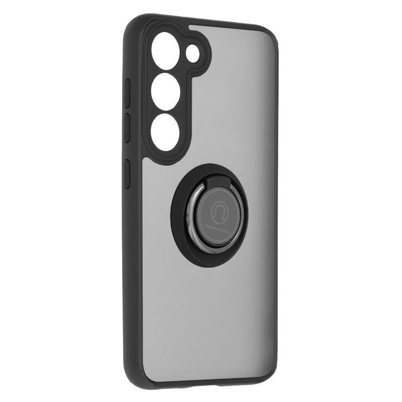 Laptop, Telefoane si Tablete - Telefoane mobile si accesorii - Accesorii Telefoane - Huse telefoane - Husa Inelara Magnetica pentru Samsung Galaxy S23 Plus, in Nuante de Negru si Transparent - Infinity.ro