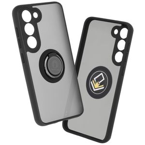 Husa Inelara Magnetica pentru Samsung Galaxy S23 Plus, in Nuante de Negru si Transparent