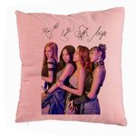 Casa si Gradina - Textile si covoare - Perne si pilote - Perne decorative - Perna Decorativa BlackPink cu Semnaturi, Model 3, 40x40 cm, Roz, Husa Detasabila, Burduf - Infinity.ro