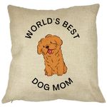 Casa si Gradina - Textile si covoare - Perne si pilote - Perne decorative - Perna Decorativa, Worlds Best Dog Mom, 40x40 cm, Husa Detasabila, Burduf - Infinity.ro