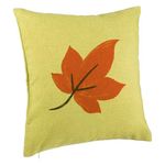 Casa si Gradina - Textile si covoare - Perne si pilote - Perne decorative - Perna Decorativa Frunza de Toamna, 40x40 cm, Verde, Husa Detasabila, Burduf - Infinity.ro