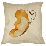 Casa si Gradina - Textile si covoare - Perne si pilote - Perne decorative - Perna Decorativa, Brown Butterfly, 40x40 cm, Husa Detasabila, Burduf - Infinity.ro