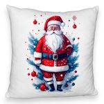Casa si Gradina - Textile si covoare - Perne si pilote - Perne decorative - Perna Decorativa Fluffy cu Mos Craciun 2, 40x40 cm, Alb, Husa Detasabila, Burduf - Infinity.ro