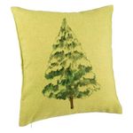 Casa si Gradina - Textile si covoare - Perne si pilote - Perne decorative - Perna Decorativa cu tematica de Craciun, Brad 2, 40x40 cm, Verde, Husa Detasabila, Burduf - Infinity.ro