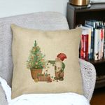 Casa si Gradina - Textile si covoare - Perne si pilote - Perne decorative - Perna Decorativa cu tematica de Craciun, 22, 40x40 cm, Husa Detasabila, Burduf - Infinity.ro