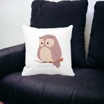 Casa si Gradina - Textile si covoare - Perne si pilote - Perne decorative - Perna Decorativa Bufnita, 40x40 cm, Alb mat, Husa Detasabila, Burduf - Infinity.ro