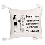 Casa si Gradina - Textile si covoare - Perne si pilote - Perne decorative - Perna Decorativa cu Franjuri Sora mea 10, 45x45 cm, Cu fermoar - Infinity.ro