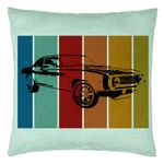 Casa si Gradina - Textile si covoare - Perne si pilote - Perne decorative - Perna Decorativa, Model Retro Car, 40x40 cm, Verde Menta, Husa Detasabila, Burduf - Infinity.ro