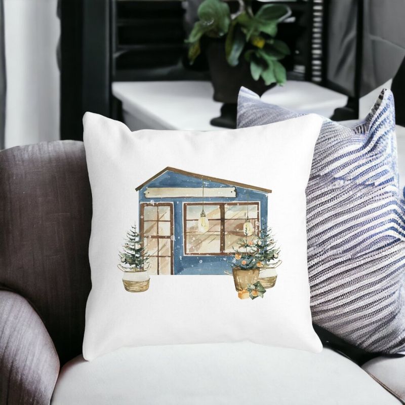 Casa si Gradina - Textile si covoare - Perne si pilote - Perne decorative - Perna Decorativa cu tematica de Craciun, 2, 40x40 cm, Alb mat, Husa Detasabila, Burduf - Infinity.ro