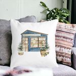 Casa si Gradina - Textile si covoare - Perne si pilote - Perne decorative - Perna Decorativa cu tematica de Craciun, 2, 40x40 cm, Alb mat, Husa Detasabila, Burduf - Infinity.ro