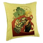 Casa si Gradina - Textile si covoare - Perne si pilote - Perne decorative - Perna Decorativa cu Full Metal Alchemist Edward Elric, 40x40 cm, Verde, Husa Detasabila, Burduf - Infinity.ro