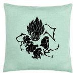Casa si Gradina - Textile si covoare - Perne si pilote - Perne decorative - Perna Decorativa cu Dragonball Goku Black, 40x40 cm, Verde Menta, Husa Detasabila, Burduf - Infinity.ro