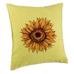 Casa si Gradina - Textile si covoare - Perne si pilote - Perne decorative - Perna Decorativa, Model Florea Soarelui, 40x40 cm, Verde, Husa Detasabila, Burduf - Infinity.ro