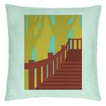 Casa si Gradina - Textile si covoare - Perne si pilote - Perne decorative - Perna Decorativa, Model Bridge Art, 40x40 cm, Verde Menta, Husa Detasabila, Burduf - Infinity.ro