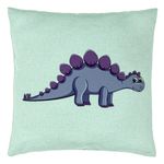 Casa si Gradina - Textile si covoare - Perne si pilote - Perne decorative - Perna Decorativa, Model copii Dinozaur Mov, 40x40 cm, Verde Menta, Husa Detasabila, Burduf - Infinity.ro